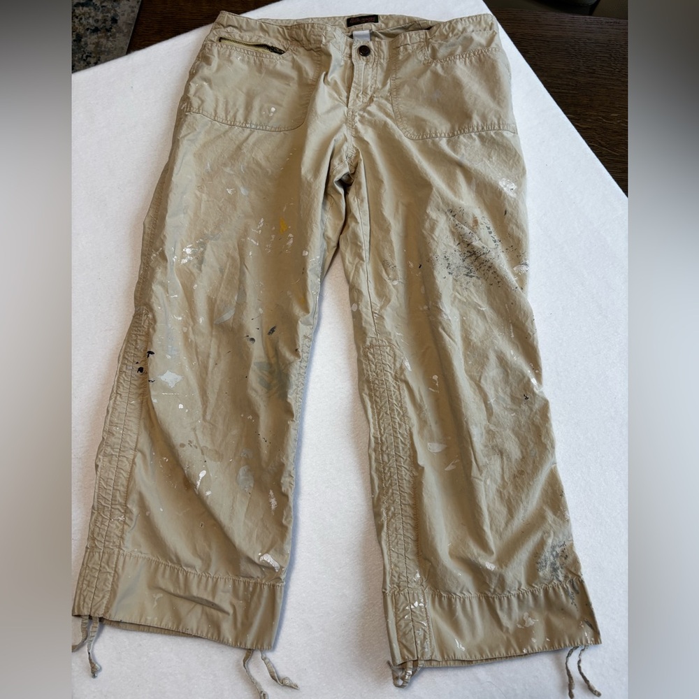 Abercrombie Issue 25 Khaki Artist Pants Sz 8 — Distressed Paint Splatter‎
